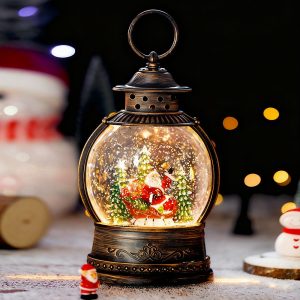 Foto principale Lanterna natalizia luminosa Palla di neve Babbo Natale musicale USB e Batteria Bianco Caldo Wisdom