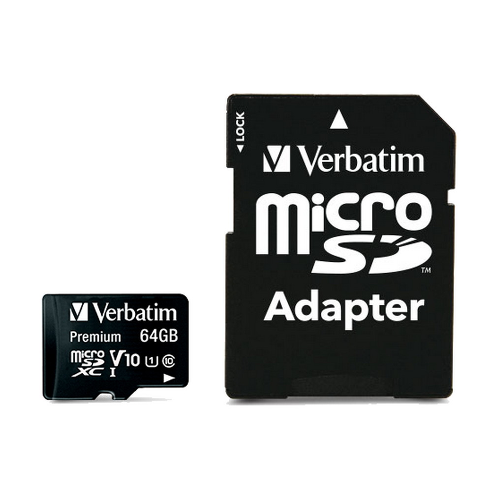 Scheda di memoria Verbatim Micro SD XC 64GB Premium V10 U1 90MB/s 600x con adattatore SD - Foto 1