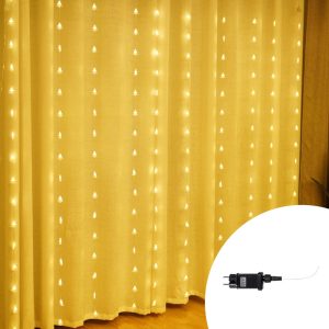 Foto principale Tenda luminosa decorata con alberi di natale 1 metro 100 Led Bianco Caldo altezza 100cm da interno Wisdom