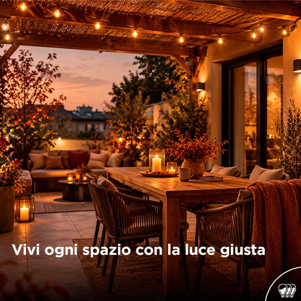 Vivi ogni spazio esterno con la luce giusta
