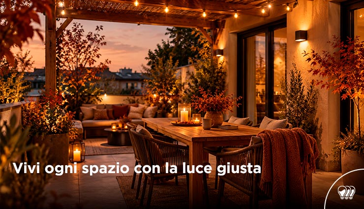 Vivi ogni spazio esterno con la luce giusta