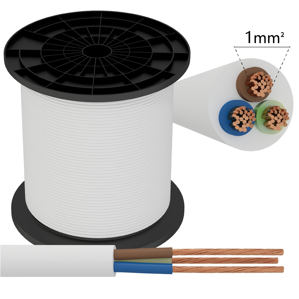URCIANOW 0,3 Mm² 3 Conduttori Cavo Elettrico 7 Metri Prolunga Cavo 22awg Cavo In Rame Stagnato Intrecciato Senza Ossigeno 3 Fili Cavi LED A Bassa Tensione Per Lampade A LED - copertina