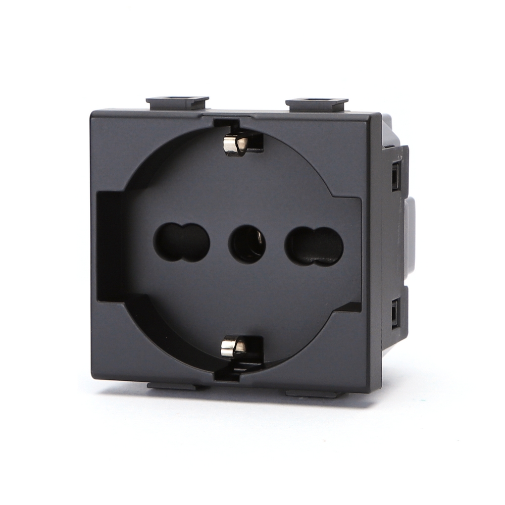 Modulo Presa Schuko E 2 Prese 10A, Serie P, Antracite, 16A, Compatibile - Foto 11