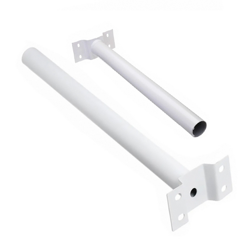 Staffa Curva Per Lampione 60cm - Supporto Muro Per Luci Solari, Aggancio 7cm, Antiruggine