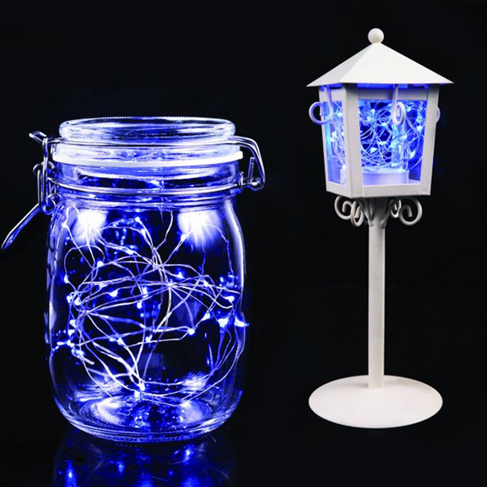 20 Microled scintillanti a batteria BLU 