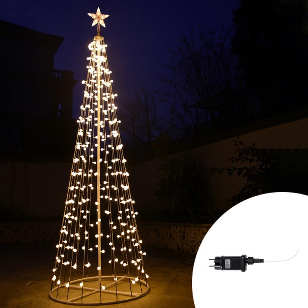 Albero Di Natale A Led Da Interno Albero di Natale a cono da 360 Led altezza 2 metri Bianco Caldo
